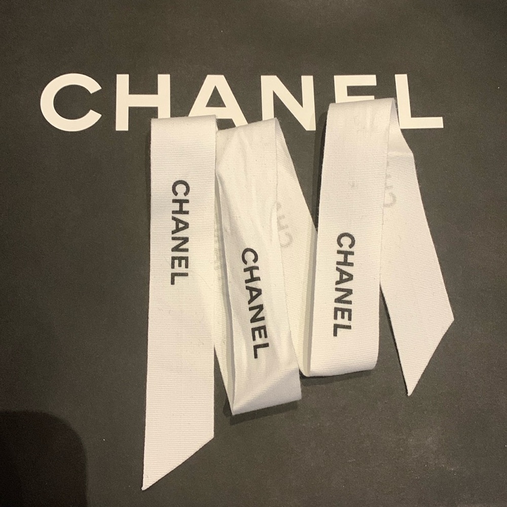 Chanel white ribbon